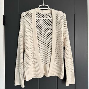 Abercrombie & Fitch Cream Open-Knit Cardigan